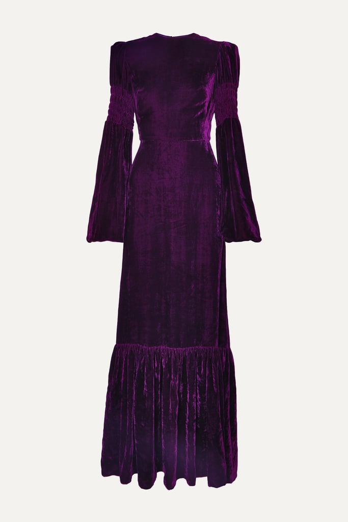 Amethyst - The Vampire's Wife Tiered Shirred Velvet Maxi Dress
