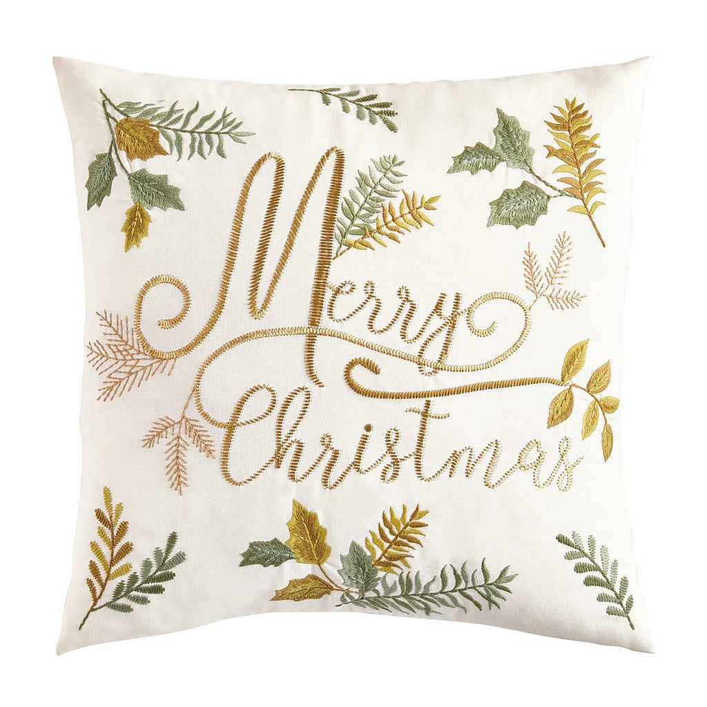 Embroidered Woodland Christmas Pillow