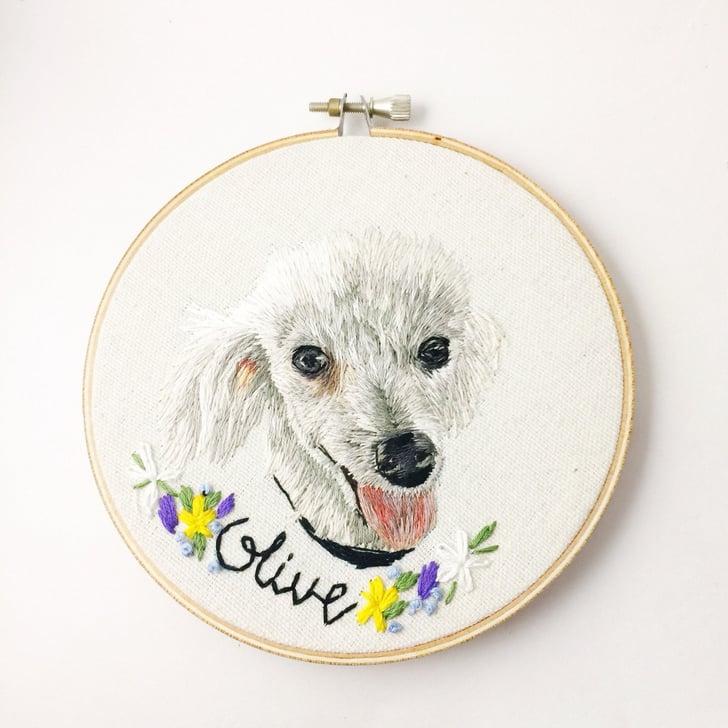 Embroidered Pet Portraits on Etsy POPSUGAR Family Photo 7
