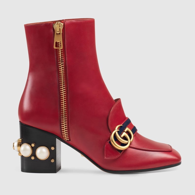 Gucci Leather Mid-Heel Ankle Boot