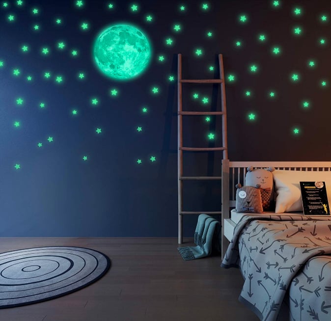 Glow-in-the-Dark Moon + Stars Set