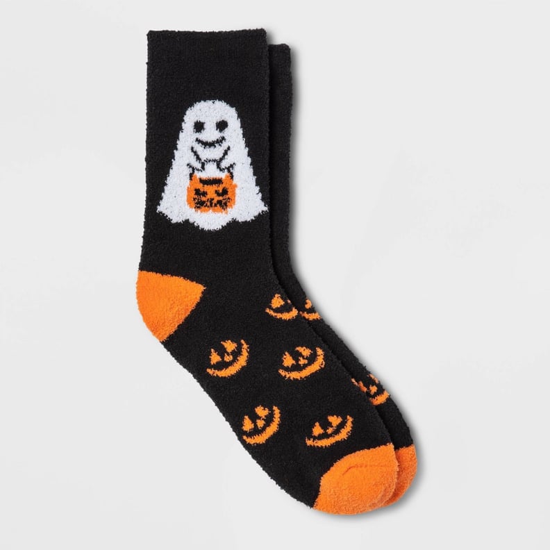 Ghost Trick or Treat Cozy Halloween Crew Socks
