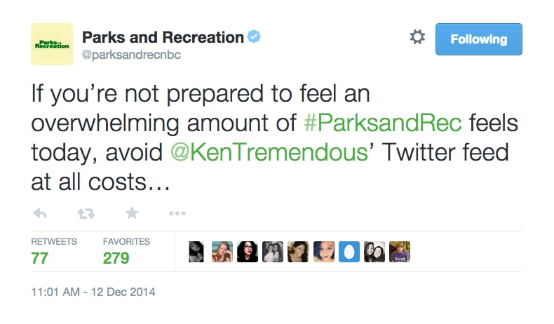 Parks and Recreation Cast Tweets About Last Day of Filming