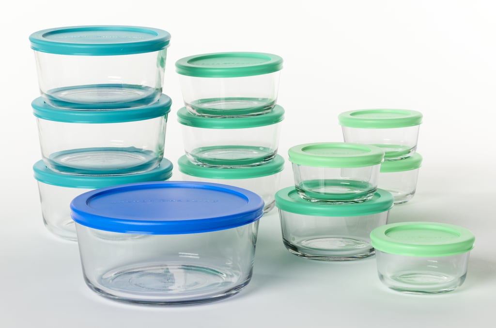 Anchor Hocking Clear Glass Food Storage Glass Set with SnugFit™ Multicolor Lids