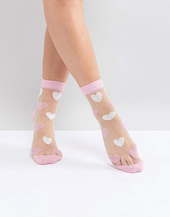 ASOS Valentines Sheer Heart Socks