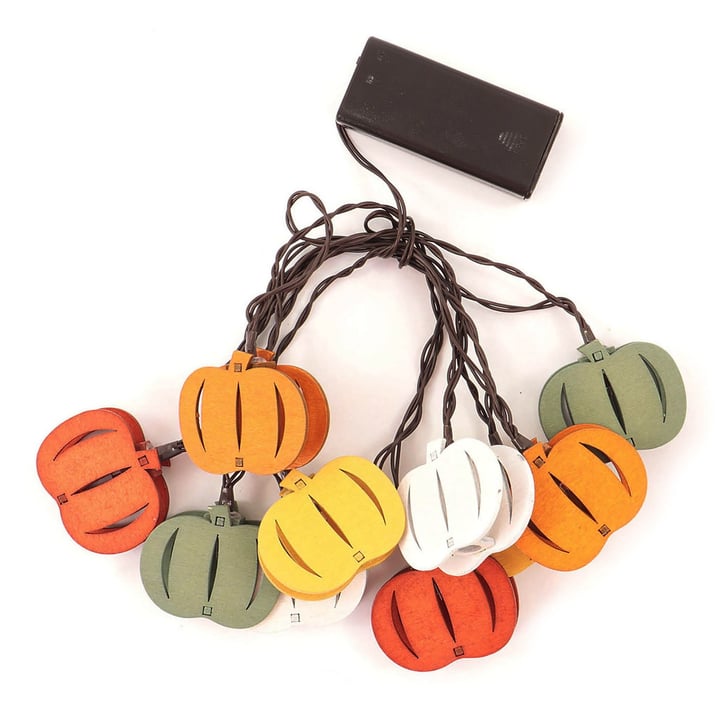 Wood Pumpkin LED String Lights Fall Decor From Target POPSUGAR Home