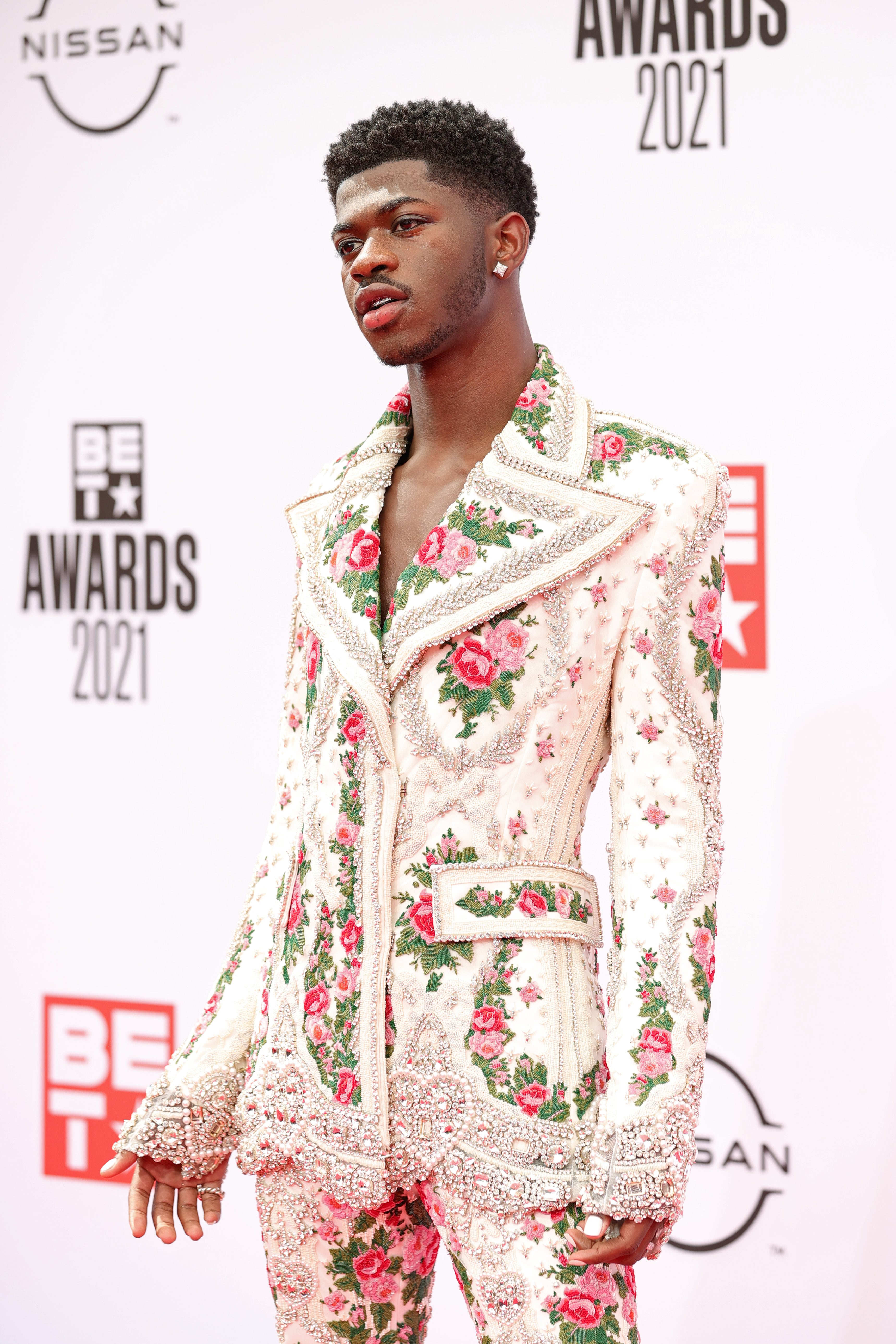 Lil Nas X Changes From a Dress to Pantsuit at the BET Awards