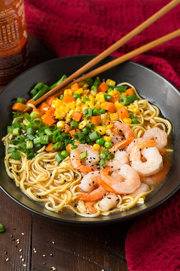 Shrimp and Veggie Miso Ramen