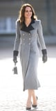 Kate Middleton Stuns in a Regal Gray Coat Dress, Inspired by Princess Diana