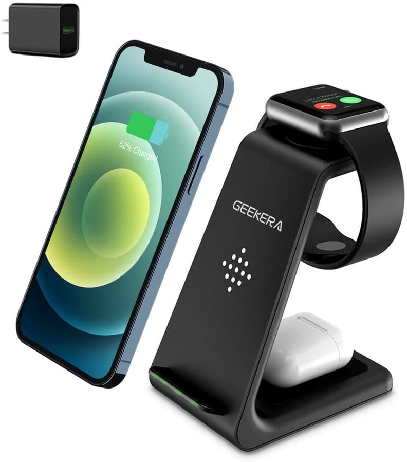 Geekera 3 in 1 Qi Fast Wireless Charger Stand Dock