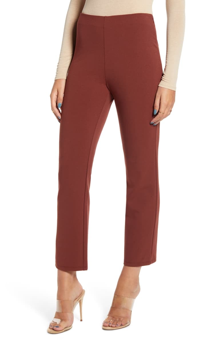 Leith High Waist Slim Pants in Mocha