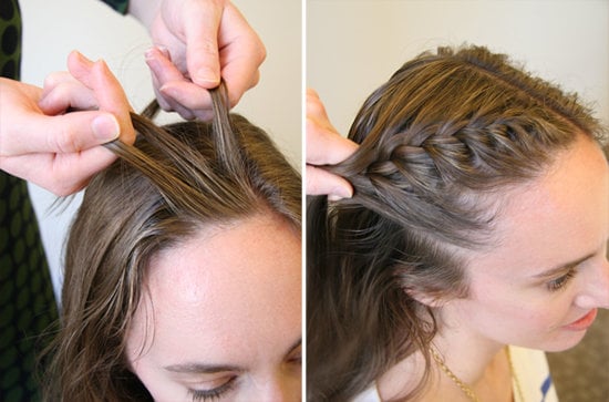 waterfall braid side updo