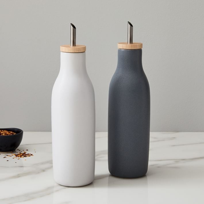 A Minimal Oil and Vinegar Set: Kaloh Oil & Vinegar Stoneware Containers Set