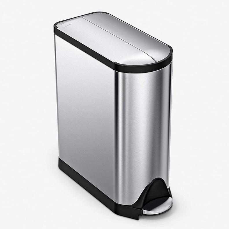 Simplehuman Stainless Steel Dual Compartment Butterfly Lid Kitchen Step Trash Can