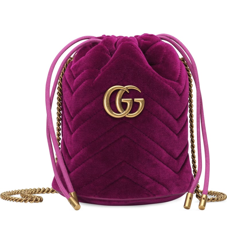 Gucci Mini GG Marmont 2.0 Quilted Velvet Bucket Bag