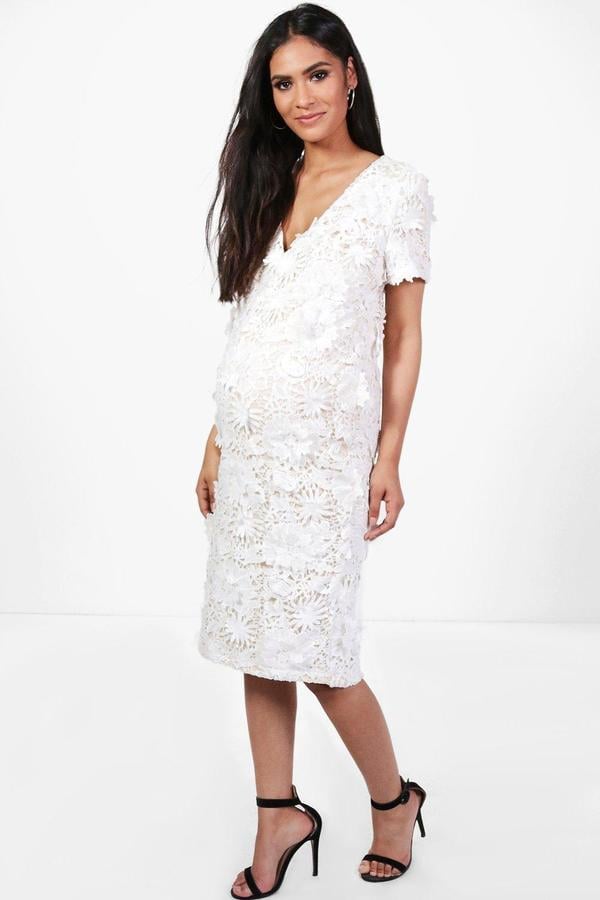 boohoo maternity midi dress