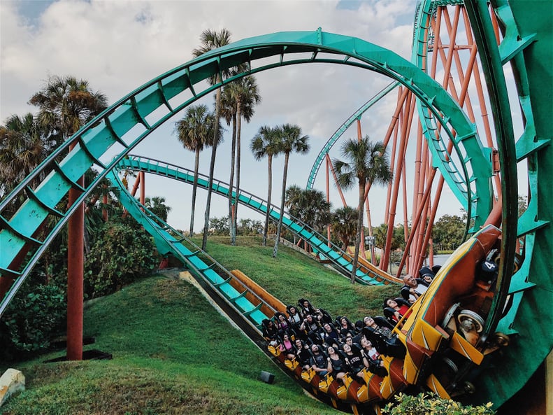 Virtual Tour of an Amusement Park Roller Coaster