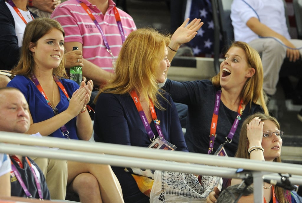 With her mom and sister at the 2012 Olympic Games in London.