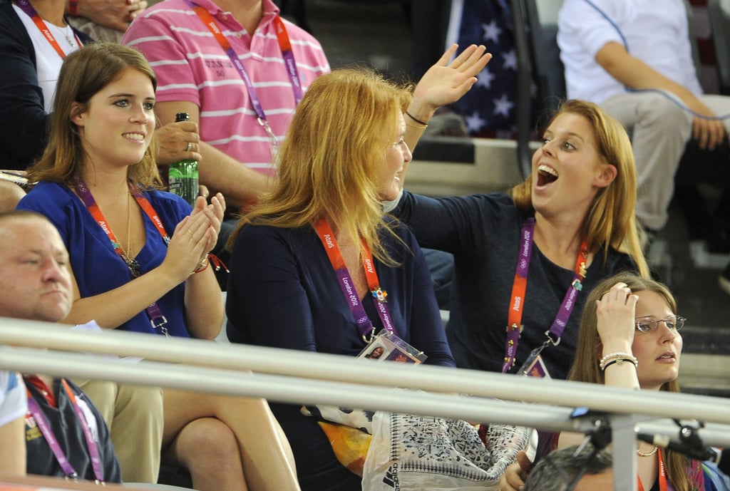 With her mum and sister at the 2012 Olympic Games in London.
