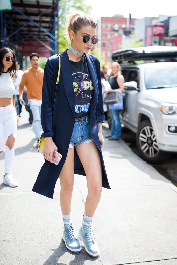 Gigi Hadid Wearing Denim Shorts May 2016