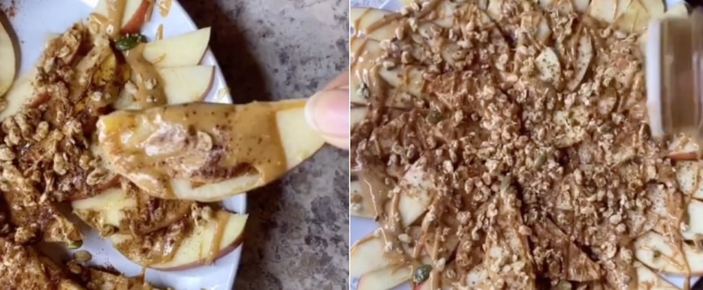 Healthy Apple and Peanut Butter Nachos Snack