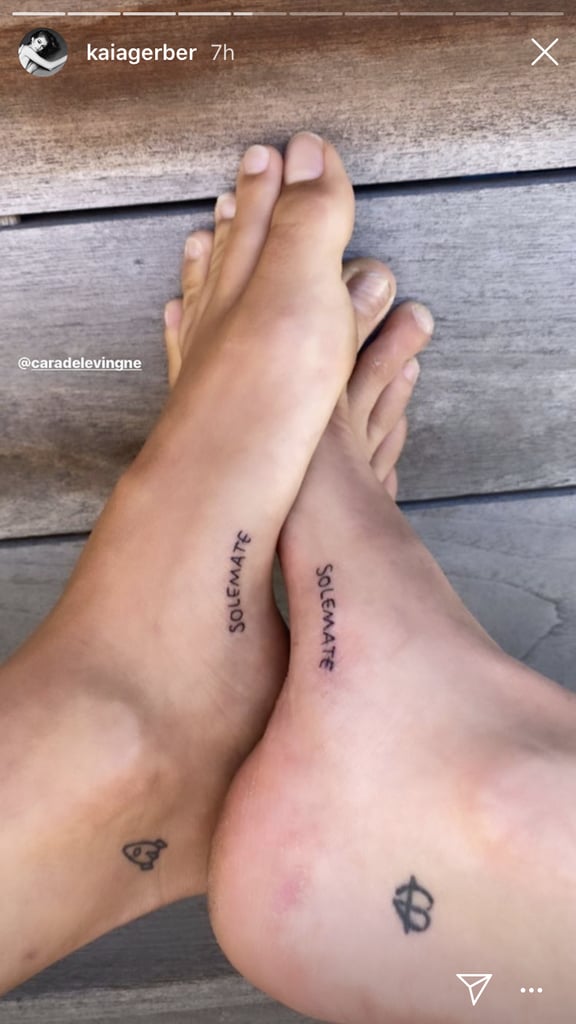 Cara Delevingne and Kaia Gerber Matching "Solemate" Tattoos