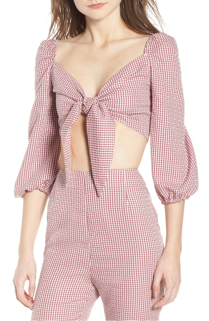 WAYF  Digby Tie Front Crop Top