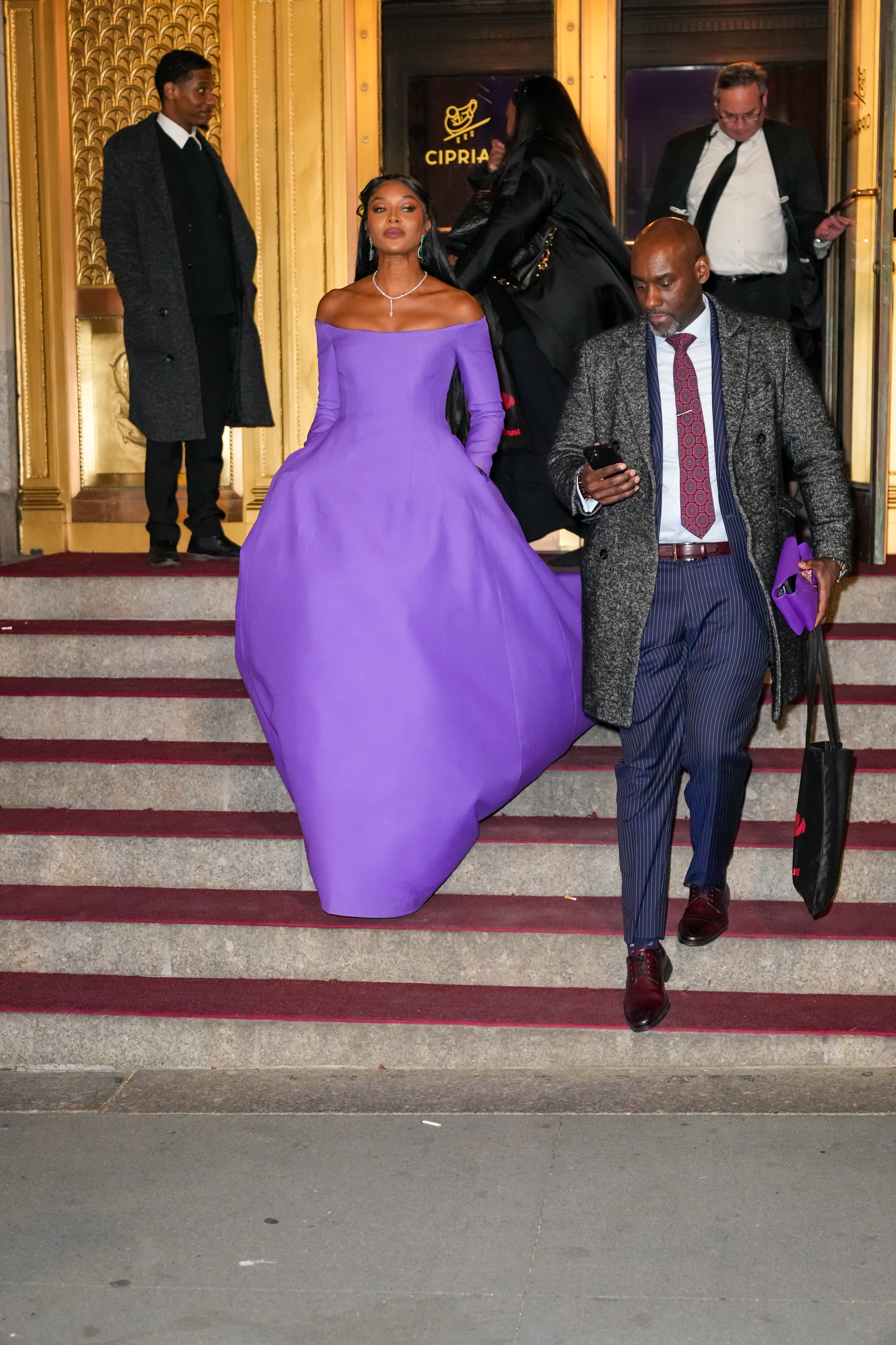 naomi campbell purple dress Naomi Campbell's Purple Valentino Dress | Photos
