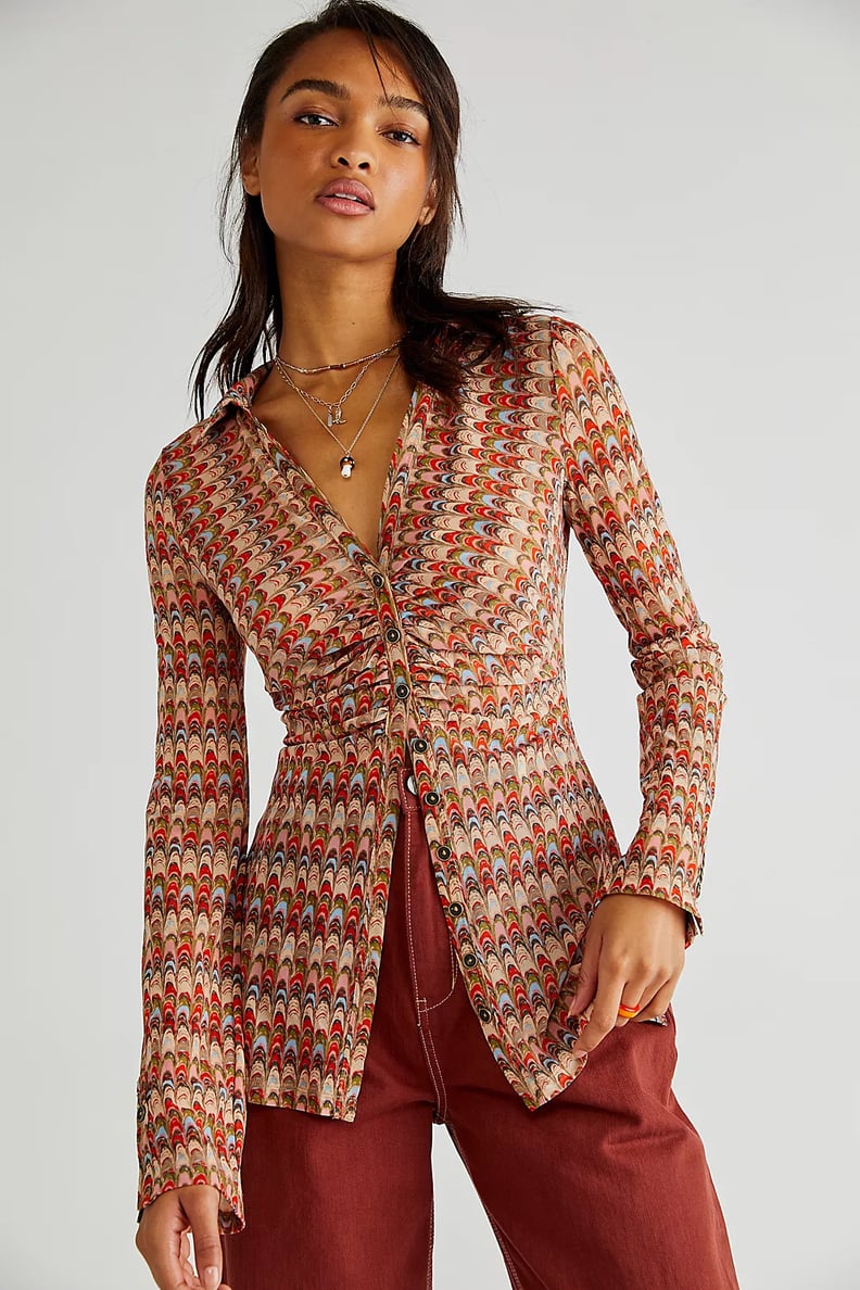 A Patterned Top: Free People Lucky Shirtee