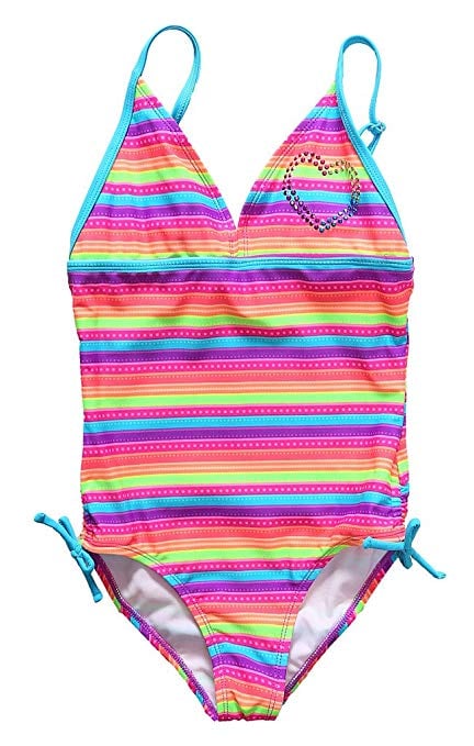 ATTRACO Little Big Girls Rainbow Stripe | Best Rainbow Swimsuits For ...