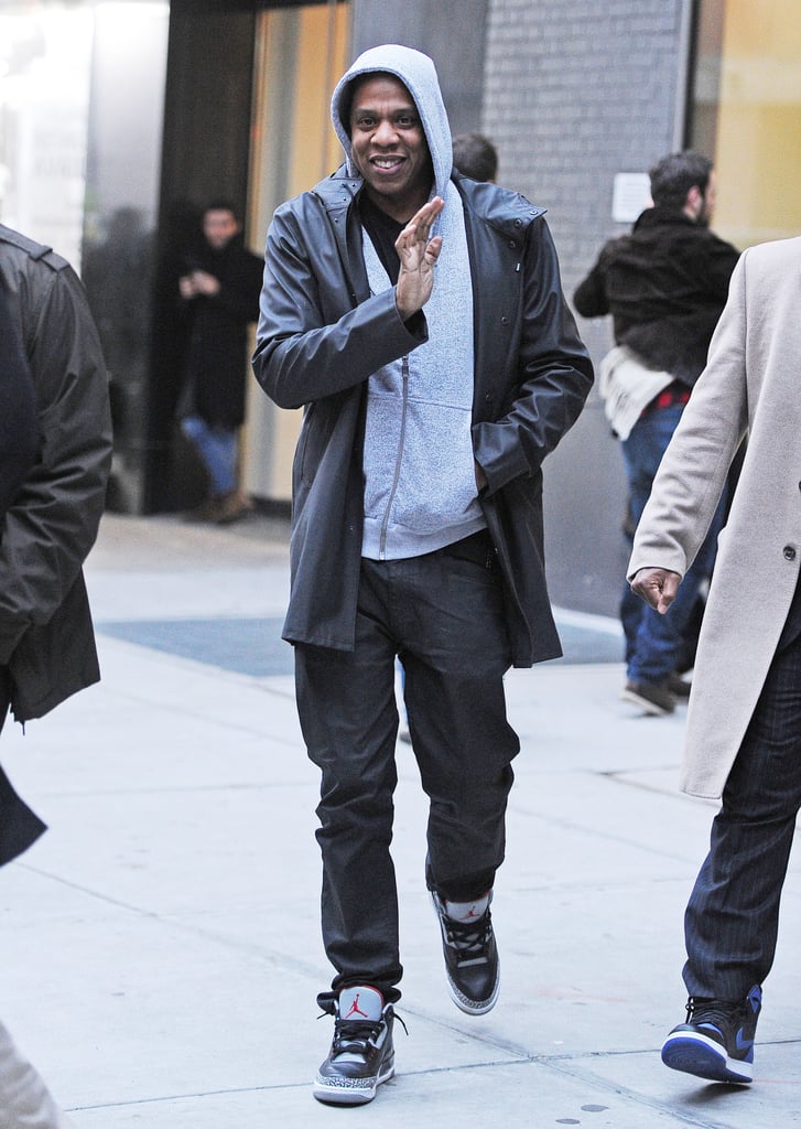 Jay Z waved to fans in NYC on Thursday.