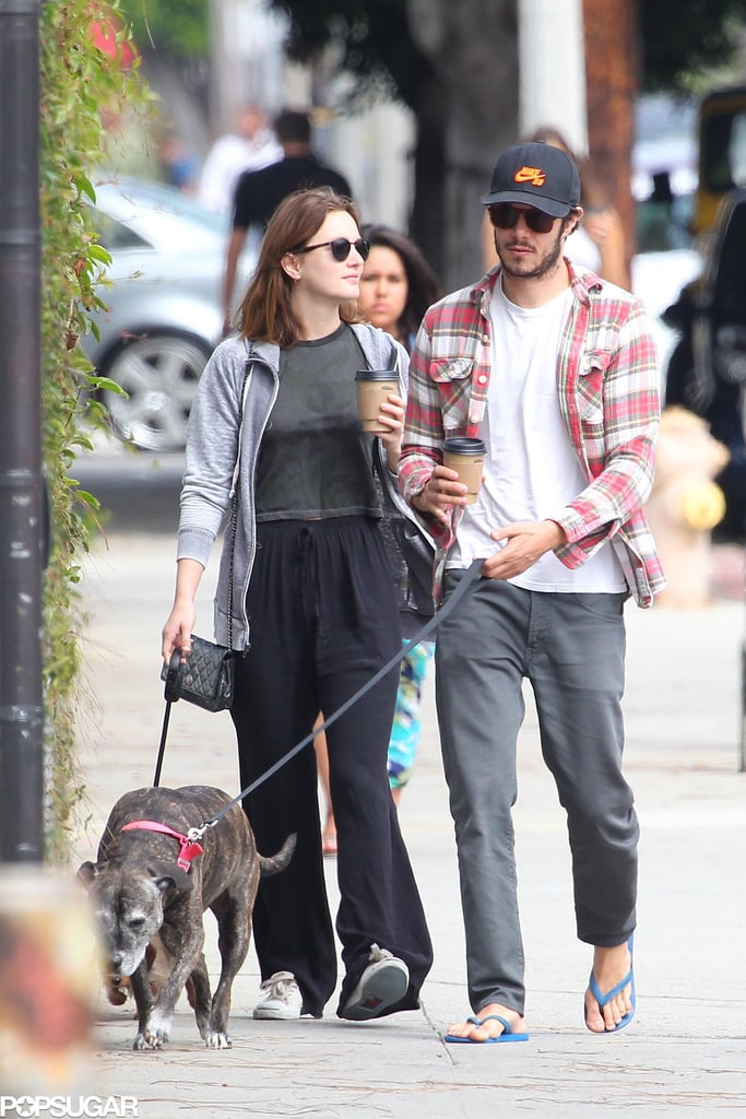 Adam Brody And Leighton Meester Walking Their Dogs In La Popsugar Celebrity