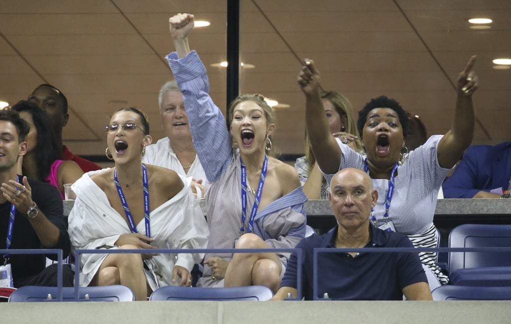 Gigi and Bella Hadid at US Open in Button-Downs 2018