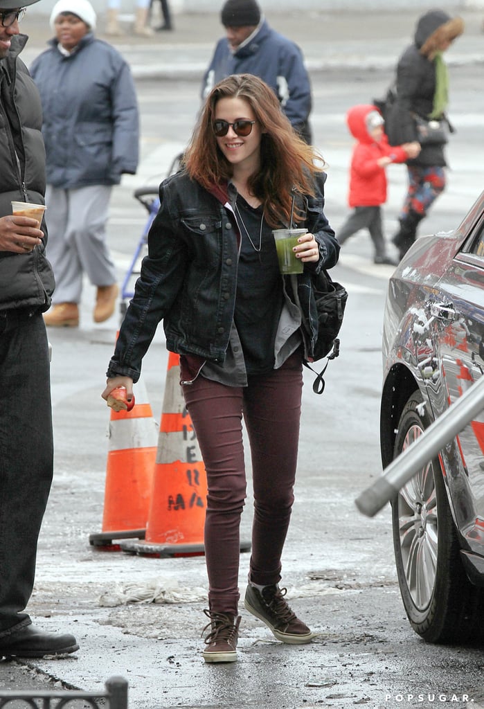 Kristen Stewart arrived on the set of Still Alice in NYC on Monday.