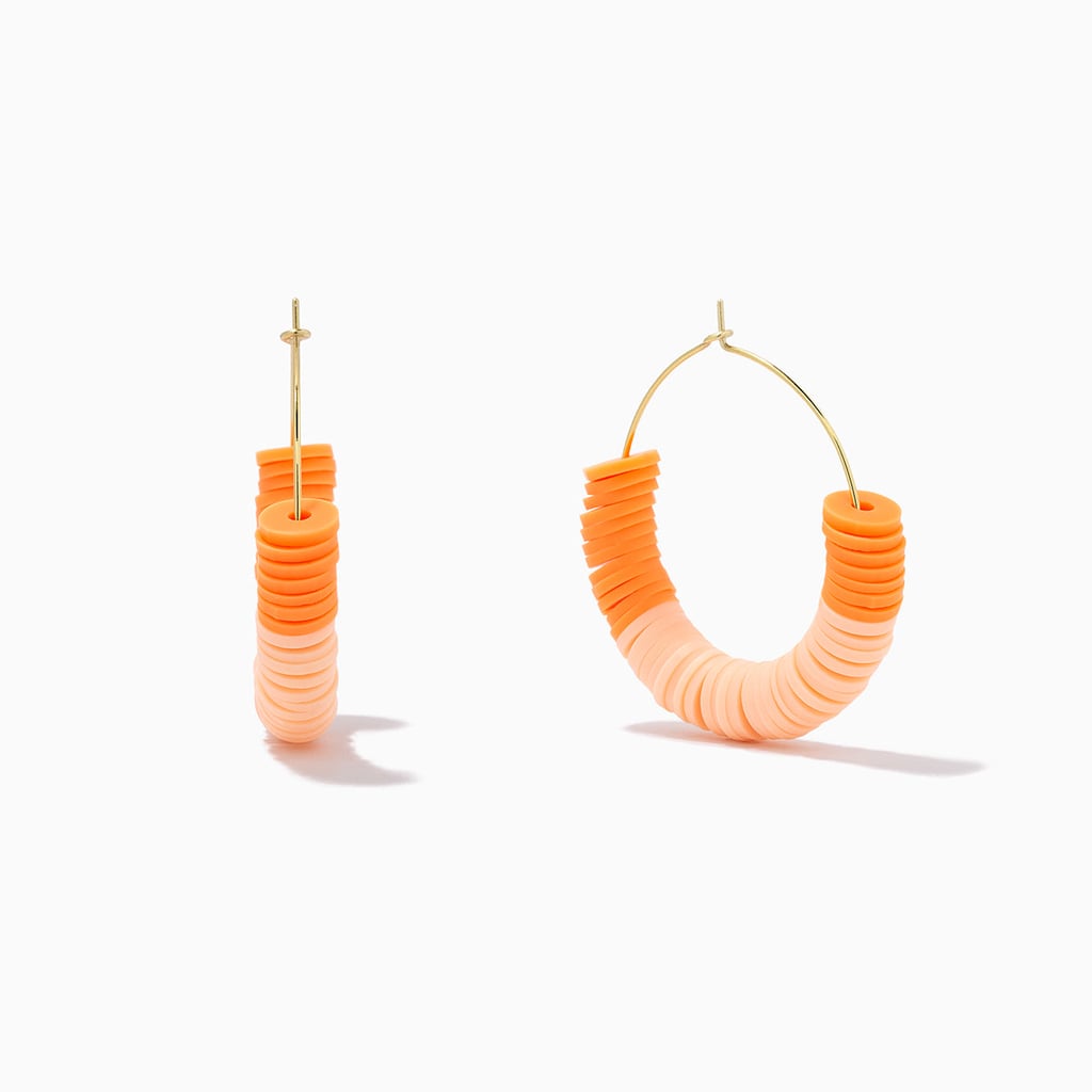 Uncommon James Heishi Bead Hoop Earrings in Peach