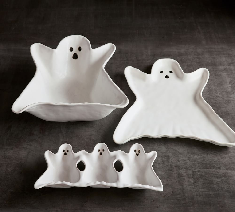 Ghost Shaped Stoneware 3-Piece Serving Set