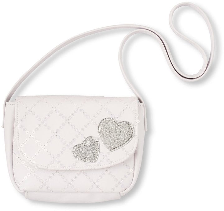 Sequin Quilted Heart Purse