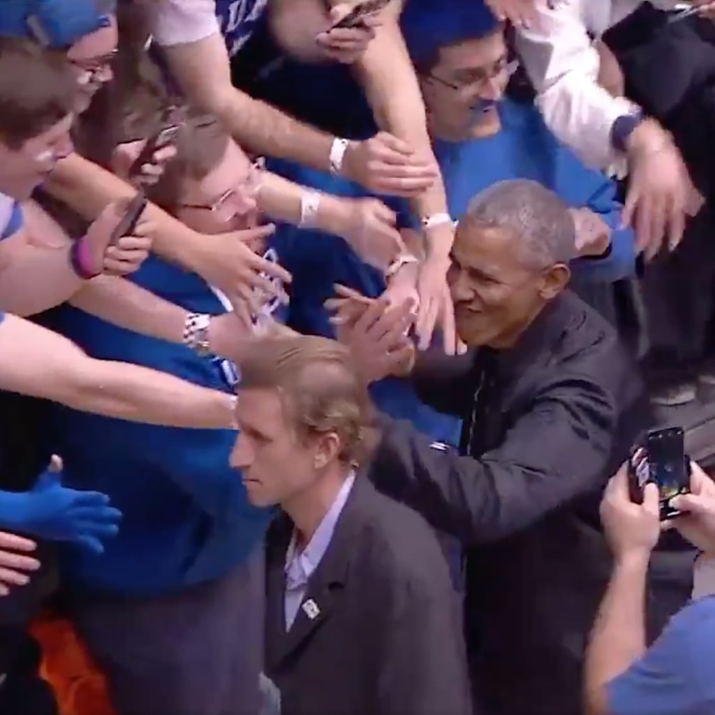 Barack Obama At The Unc Duke Basketball Game Feb 2019 Popsugar