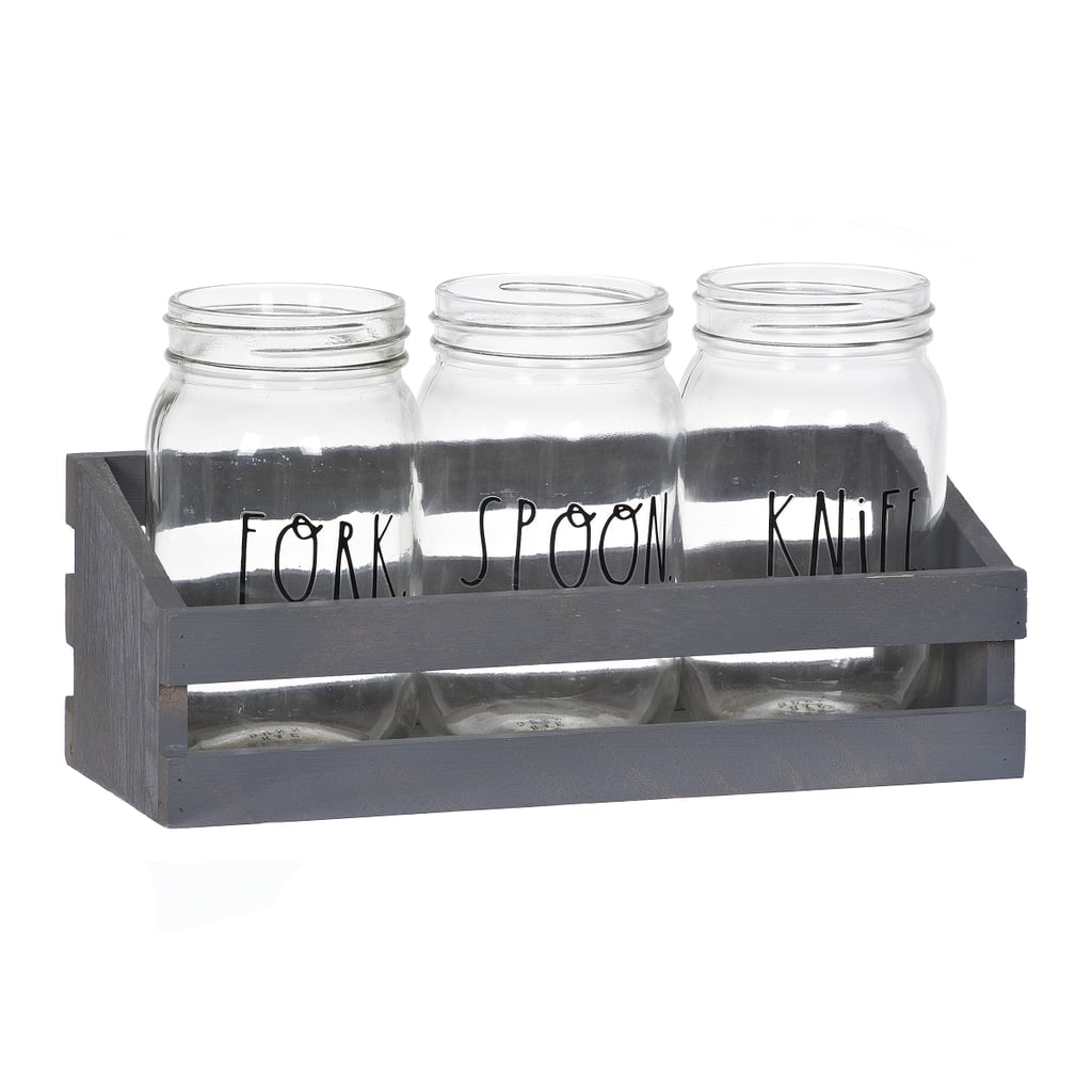 Utensil Caddy With Glass Mason Jars
