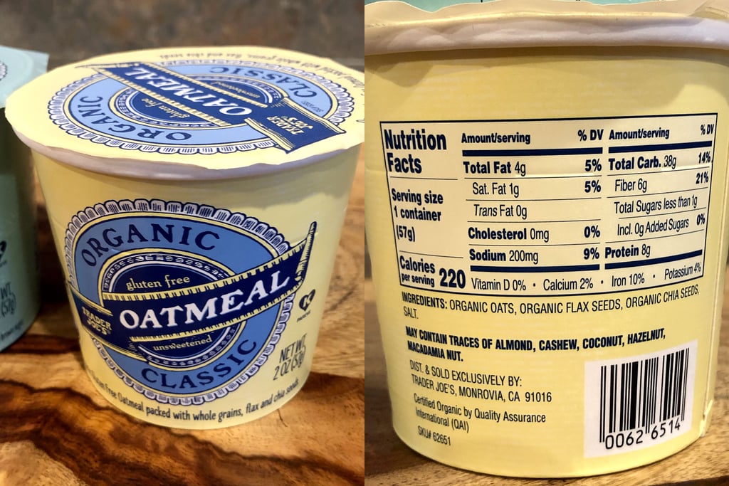 Trader Joe's Organic Classic Oatmeal Cup Nutritional Information