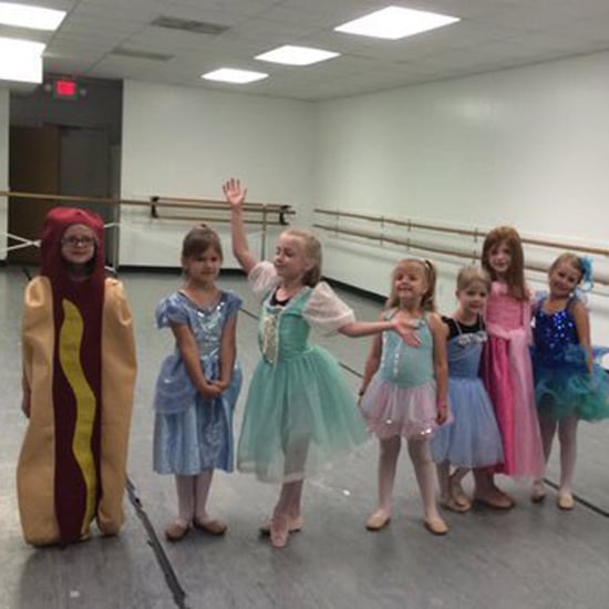 Girl Wears Hot Dog Costume to Dance Class Princess Day