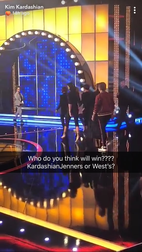 Kim Kardashian and Kanye West on Family Feud Snapchat Photos