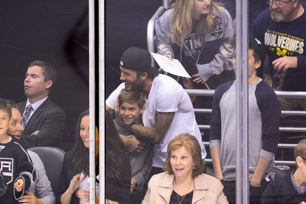 The Beckhams at the LA Kings Game 2014