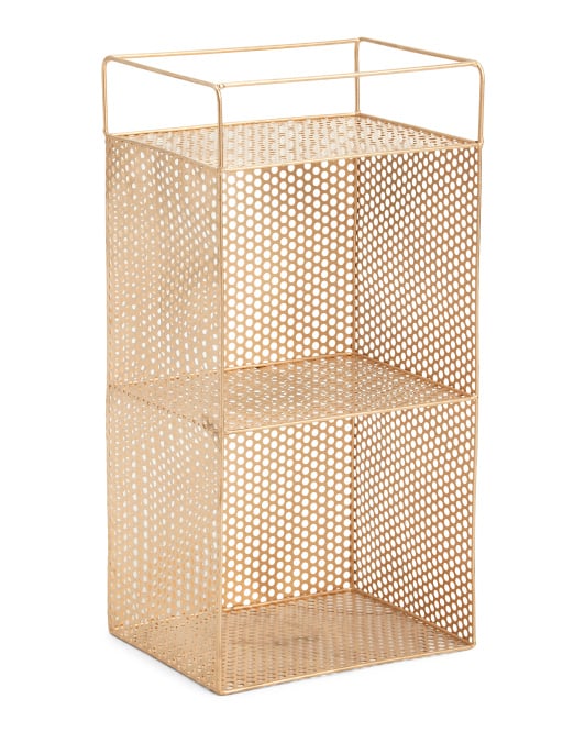 Double Tier Metal Cutout Shelf Storage