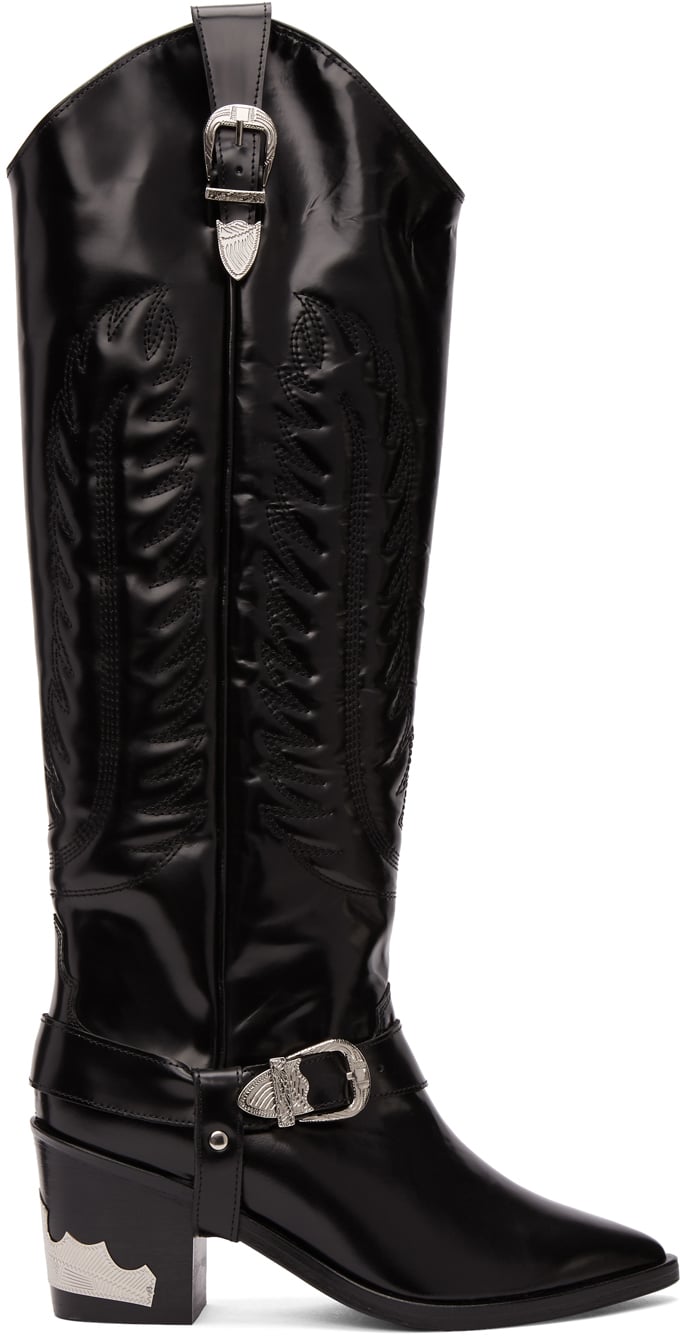 Toga Pulla Black Tall Cowboy Boots