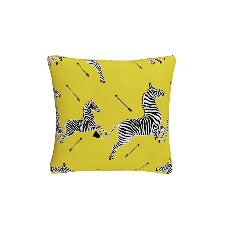 Yellow Zebra Throw Pillow