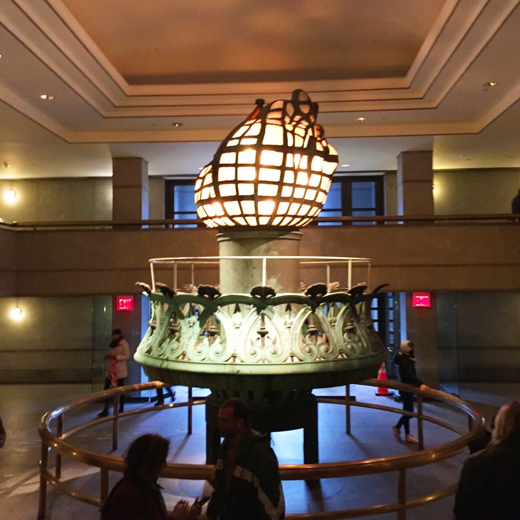 Before exploring the Statue of Liberty herself, you get to see her original torch.