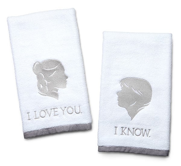 This classic Star Wars quote is all too appropriate for Valentine's Day, so any sci-fi-loving dad will laugh at these Han and Leia hand towels ($25).
