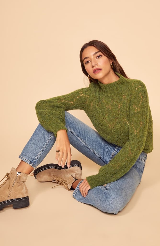 Reformation Pointelle Turtleneck Sweater