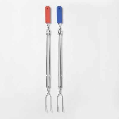 2pk Extension Fork Grill Tools Blue/Red